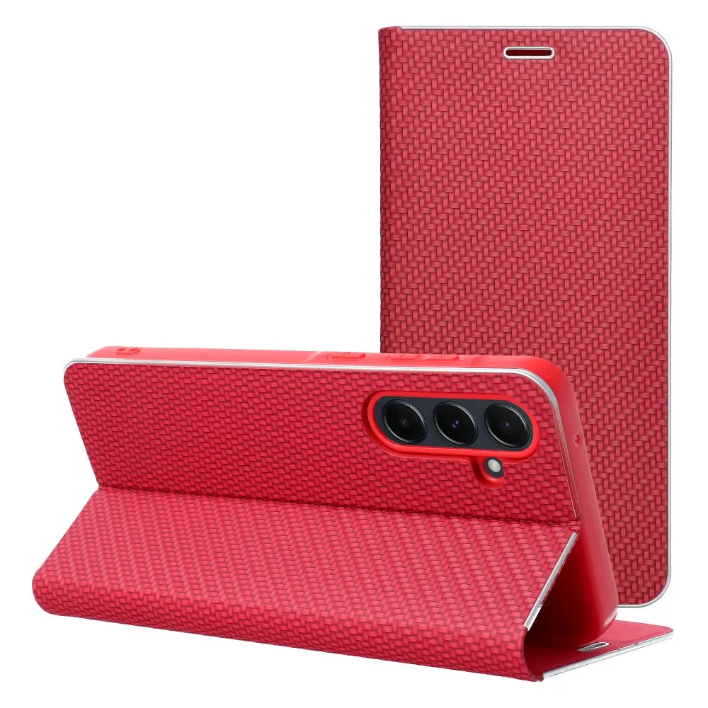 Flip case for Samsung S25 FE Luna Book Carbon red