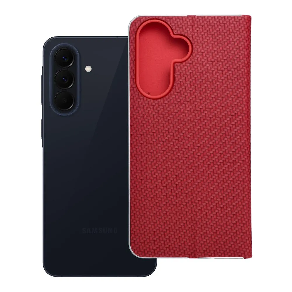 Flip case for Samsung A57 5G Luna Book Carbon red