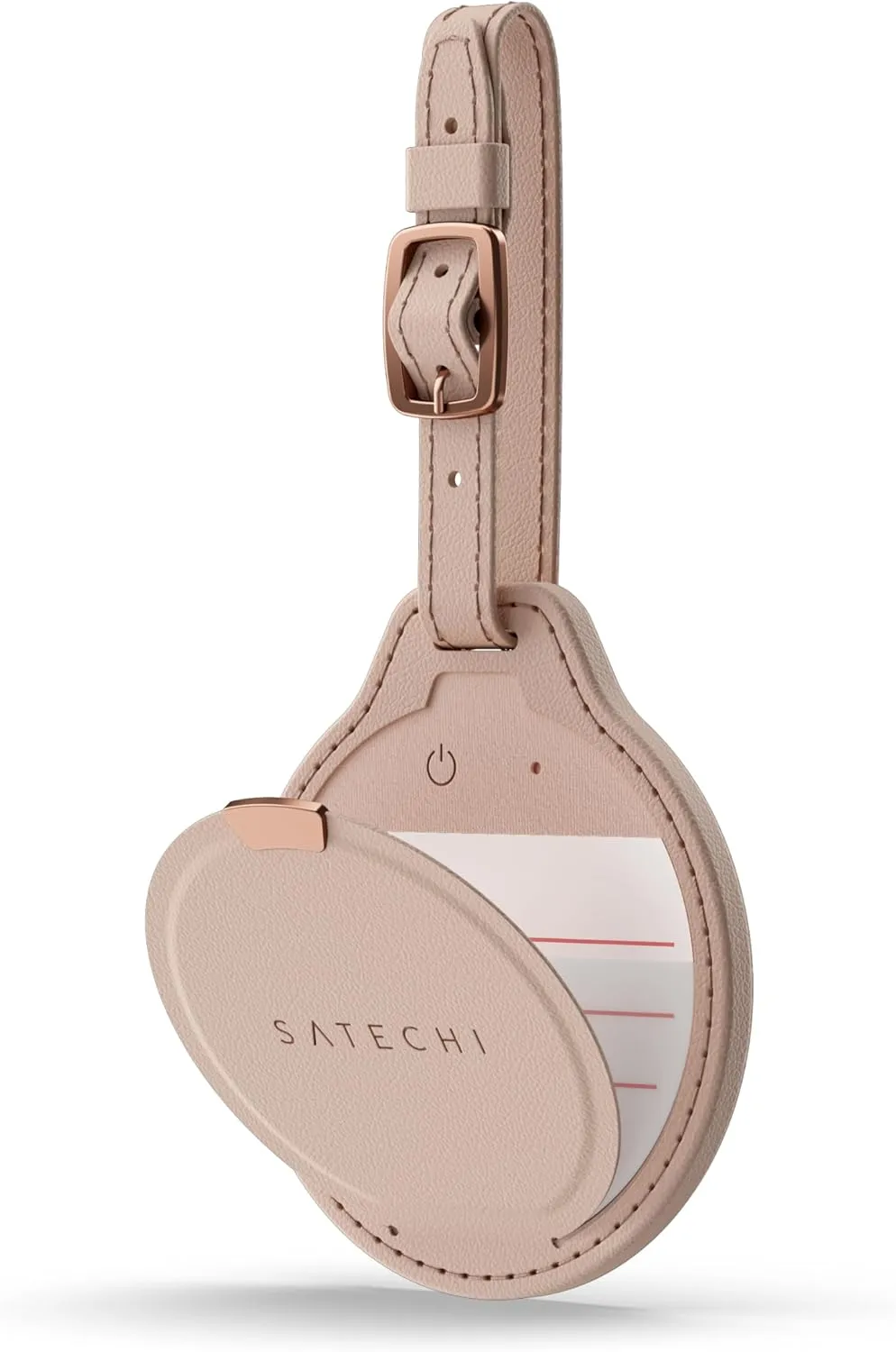 Locator compatible with Apple Find My Satechi FindAll Luggage Tag shape Vegan Leather ST-LFALTW desert rose