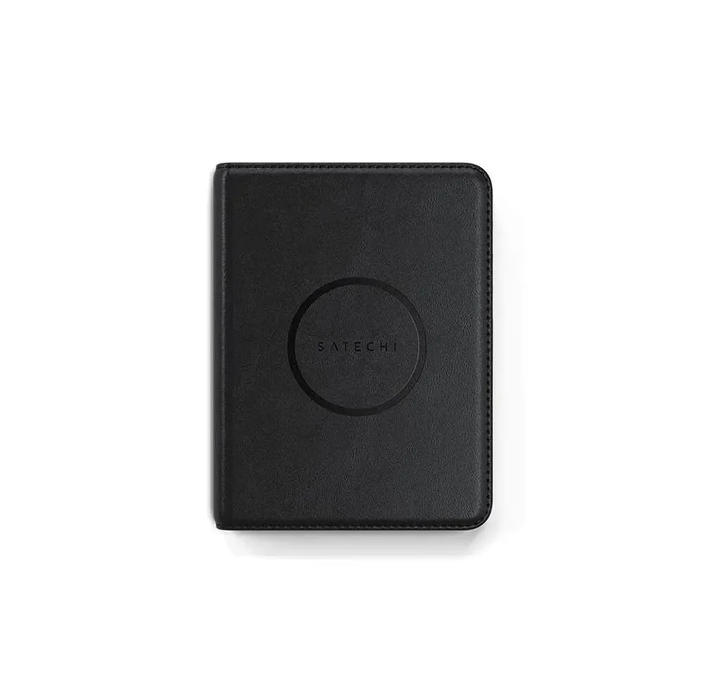 Locator compatible with Apple Find My Satechi FindAll Passport Cover shape Vegan Leather ST-VPCK black
