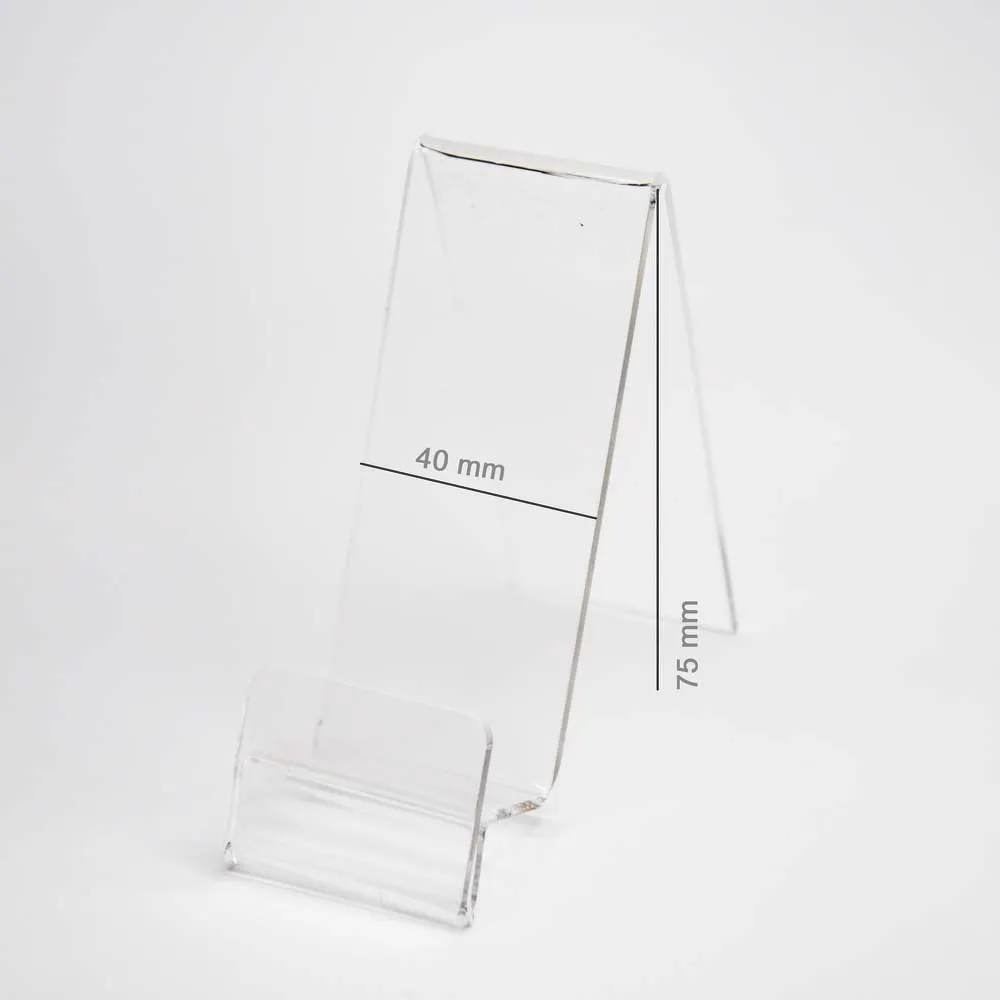Plexi Vertical Holder / phone stand with Place for Price