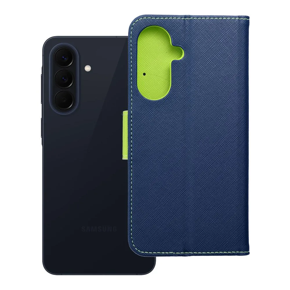 Flip case for Samsung A57 5G Fancy Book navy blue / lime