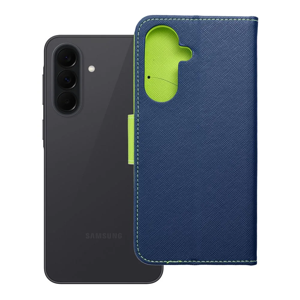 Flip case for Samsung A37 Fancy Book navy blue / lime