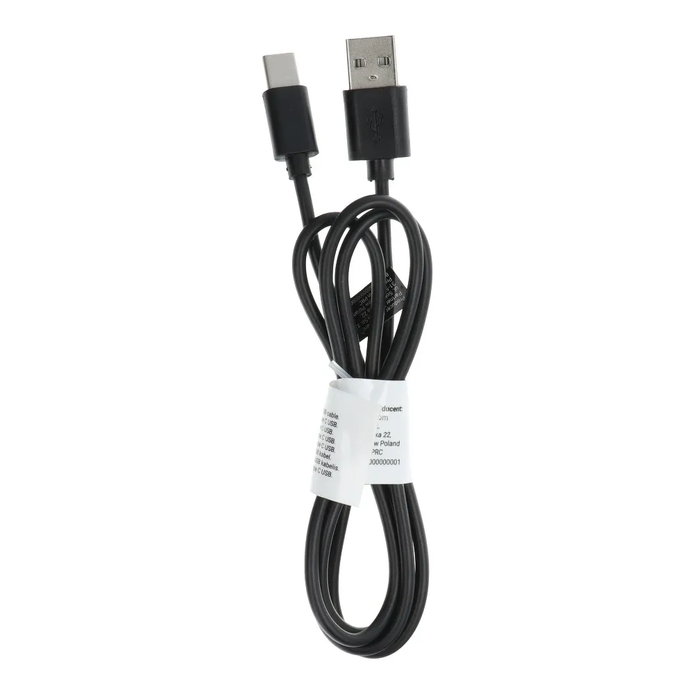 Cable USB A to Type C 2.0 C366 (connector long : 8mm) 1 m black