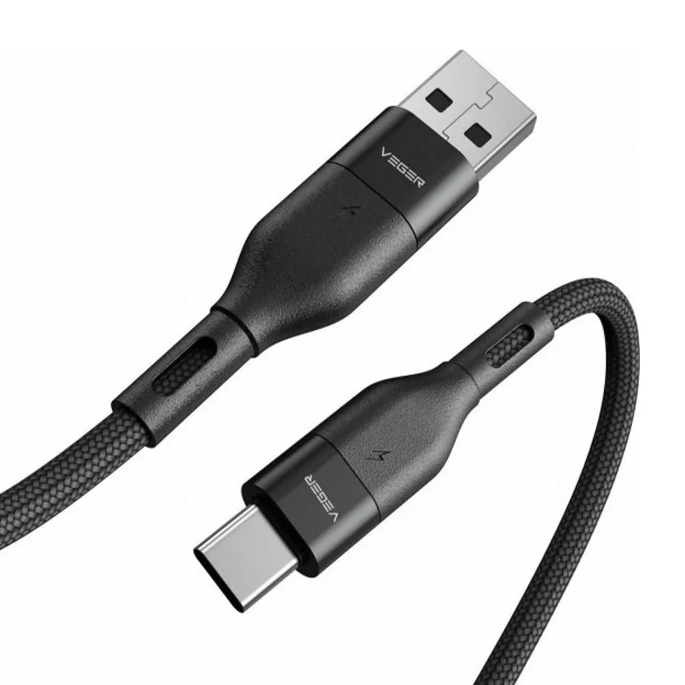 Cable USB A to Typ C VEGER PD 5A 25W AC03 1,2 m black