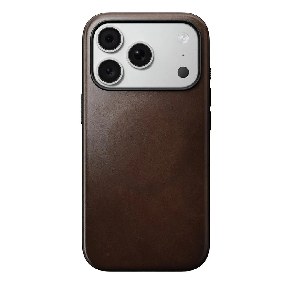 NOMAD leather case for IPHONE 18 Pro/17 Pro compatible with MagSafe (Modern Leather Case Horween Leather) rustic brown