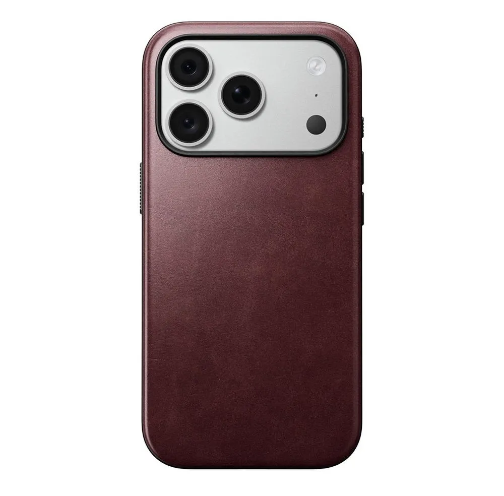 NOMAD leather case for IPHONE 18 Pro/17 Pro compatible with MagSafe (Modern Leather Case Horween Leather) burgund