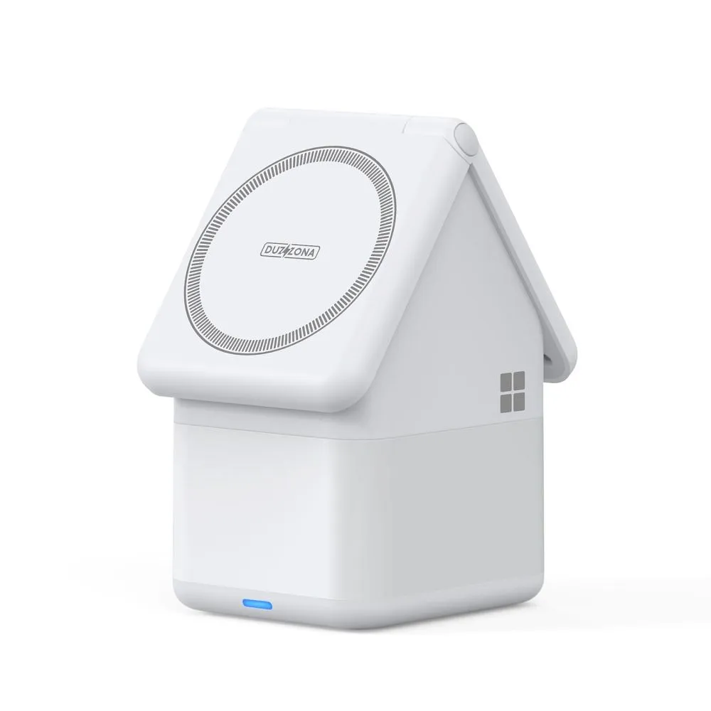 W20 4-in-1 House-shaped Magnetic Wireless Charger Stand 15W White