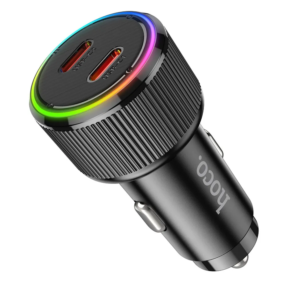 Car charger Hoco 2 x USB C QC PD 50W NZ14B black