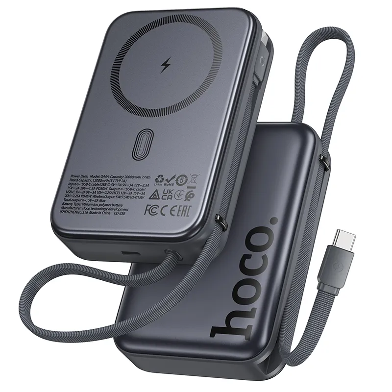 Powerbank Hoco 20000 mAh compatible with MagSafe QC PD 45W Q44A black