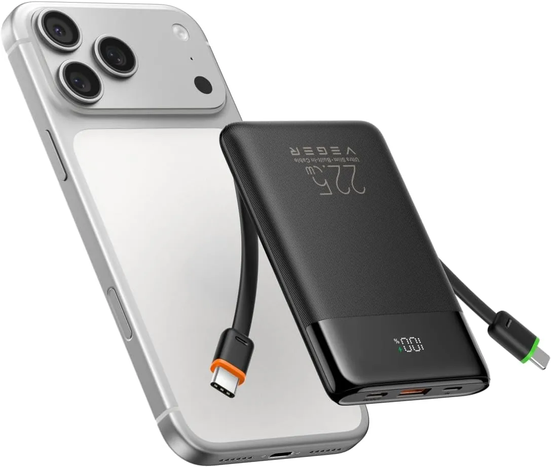 Wirelles charger Qi2.2 25W Apple 3-in-1 included 90cm retractable cable