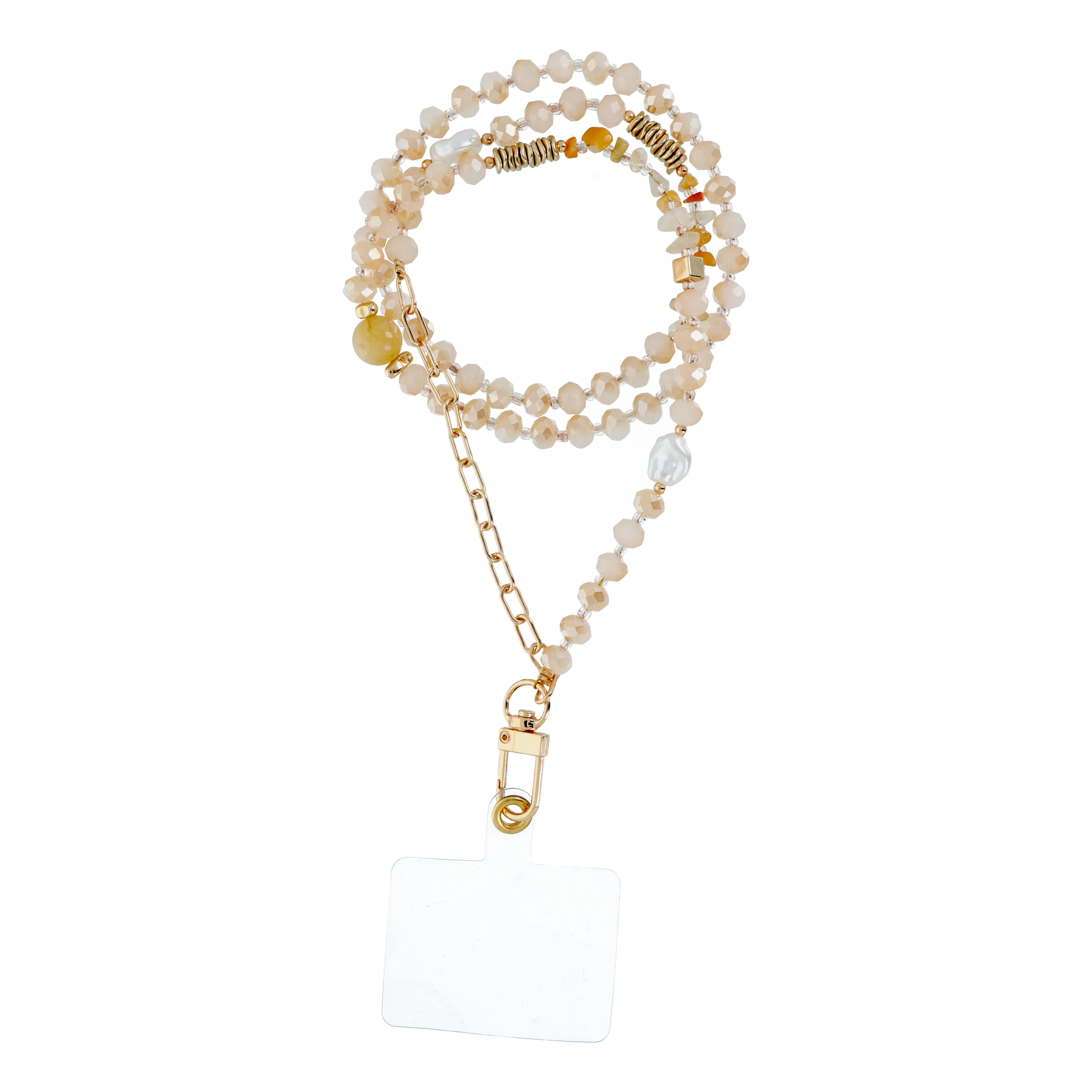 STONE Phone lanyard, Phone pendant / cord length 82cm (41cm in the loop) / on neck - orange