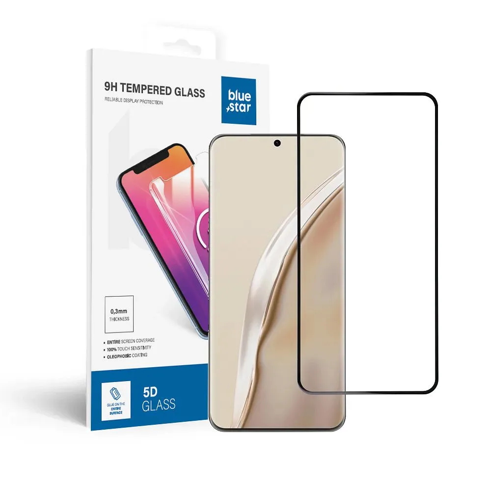 Tempered glass to Huawei P60 (full glue / case friendly) Blue Star 5D black