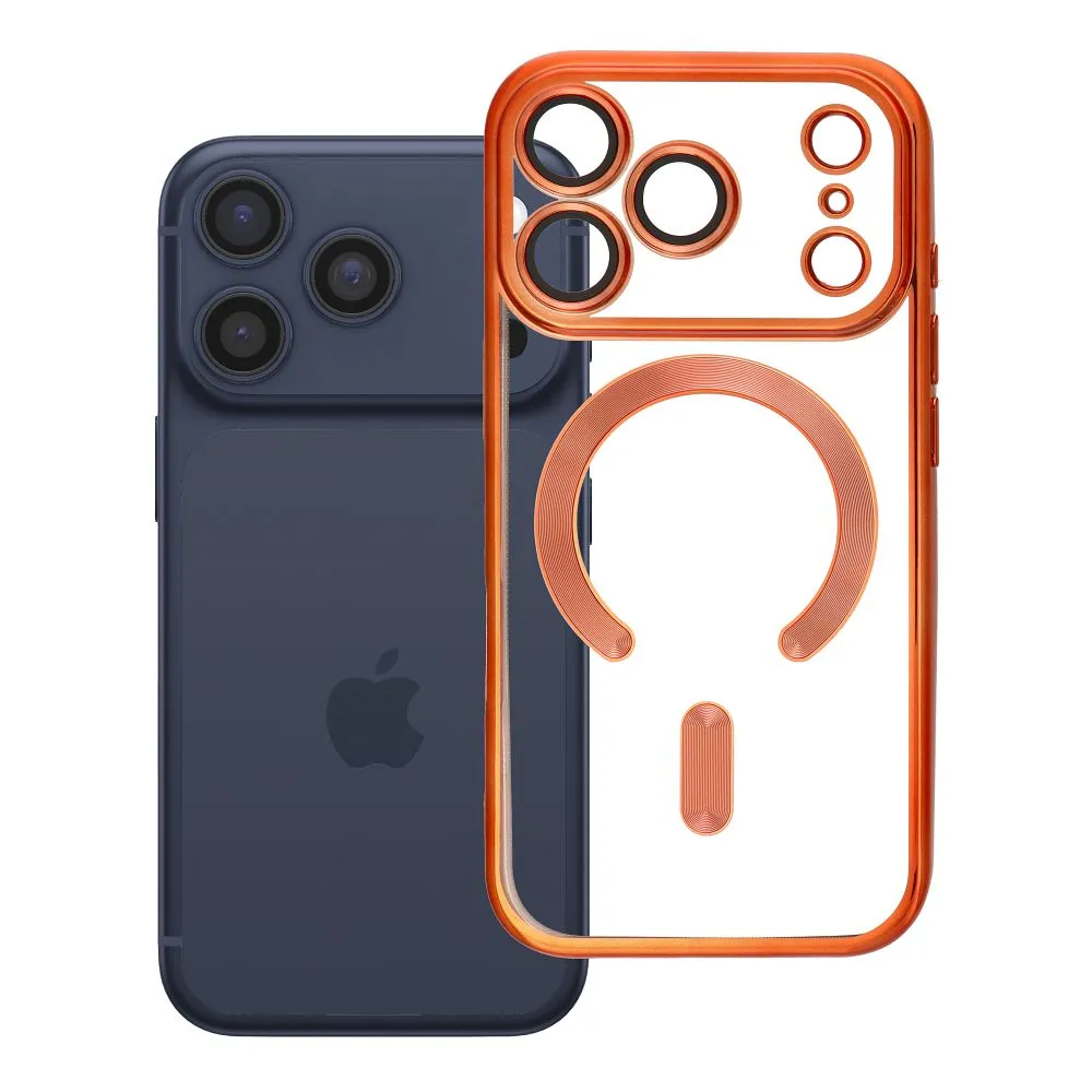 Case for iPhone 18 Pro / 17 Pro Electro Mag Cover compatible with MagSafe orange