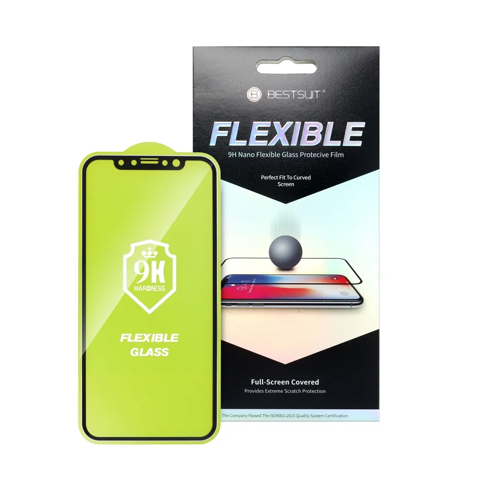 5D Full Glue Hybrid Glass for iPhone 14 PRO MAX Bestsuit Flexible black