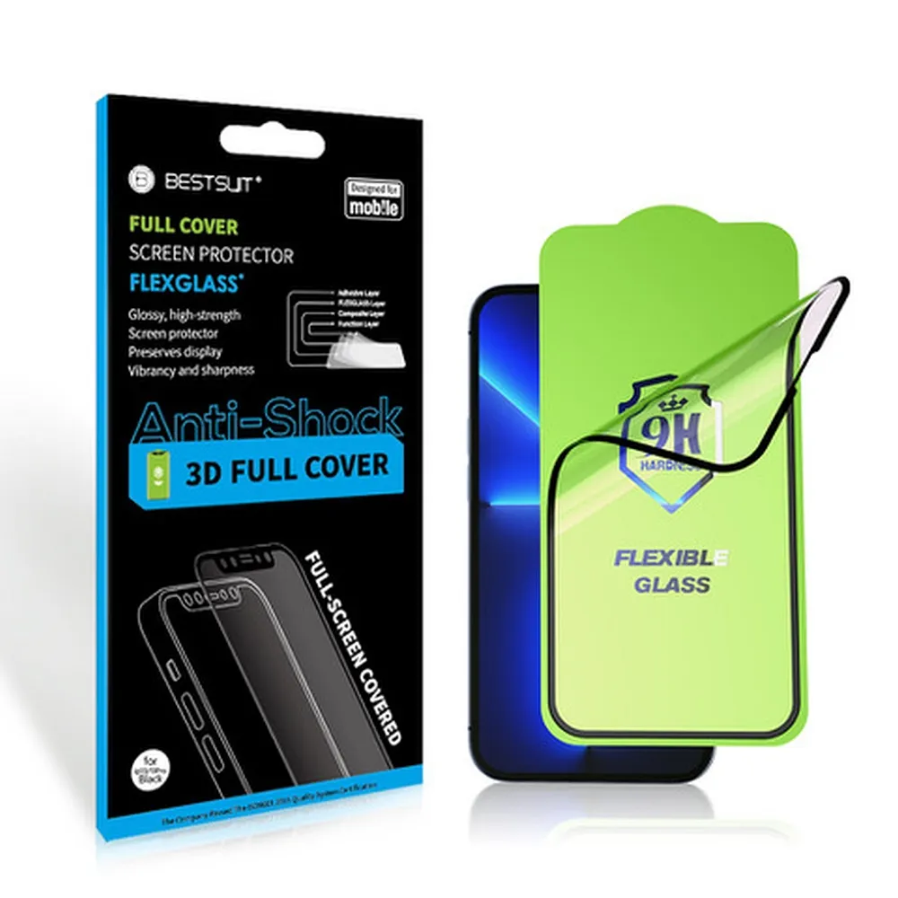 5D Full Glue Hybrid Glass for Samsung A14 5G Bestsuit Flexible black