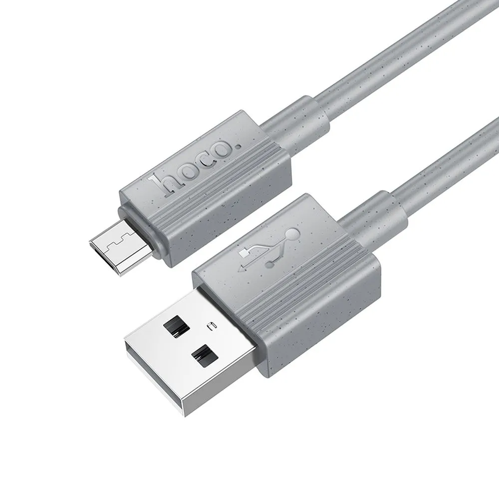 Cable USB A to Micro USB Hoco 2,4A 1 m X107 gray