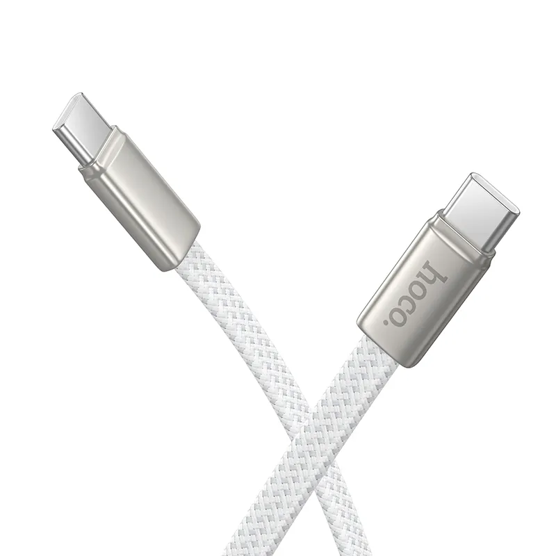 Flat Cable USB C to USB C Hoco 3A 60W 1 m X125 white