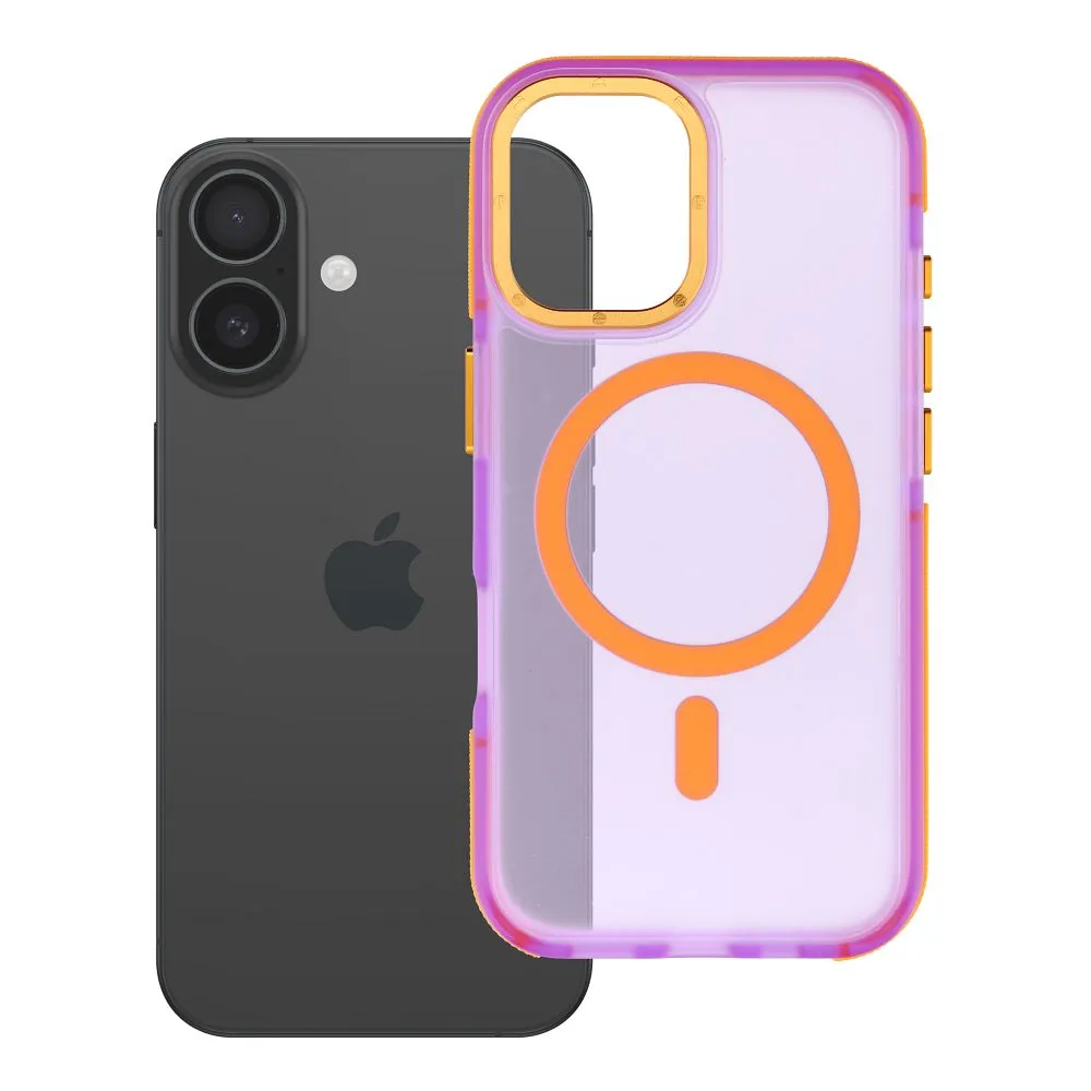 Case for iPhone 16 Forcell F-Protect Vivid Premium compatible with MagSafe purple
