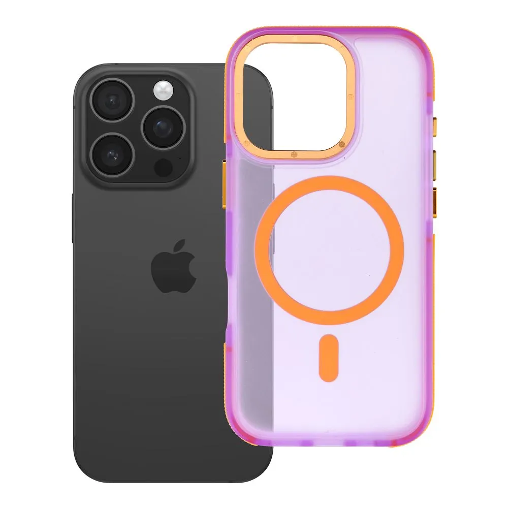 Case for iPhone 16 Pro Forcell F-Protect Vivid Premium compatible with MagSafe purple