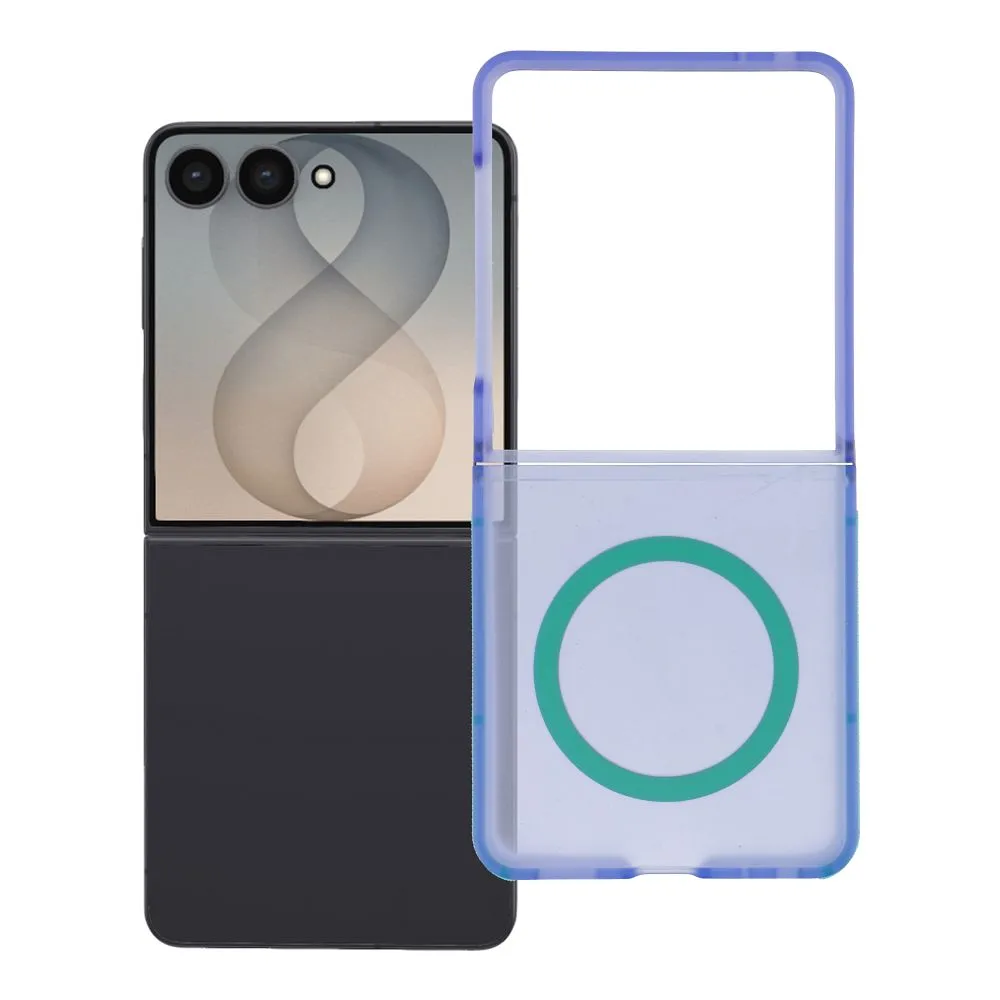 Case for Samsung Z Flip 8 5G Forcell F-Protect Vivid Premium compatible with MagSafe blue