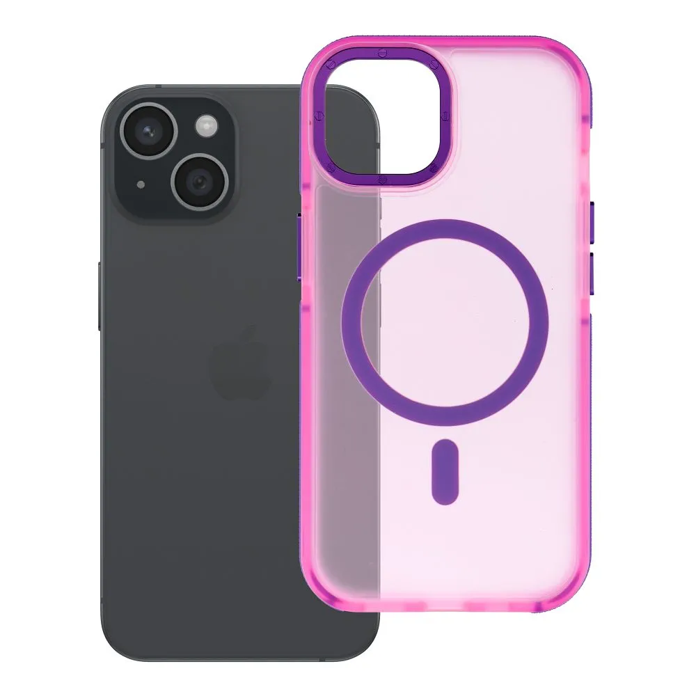 Case for iPhone 15 Forcell F-Protect Vivid Premium compatible with MagSafe pink