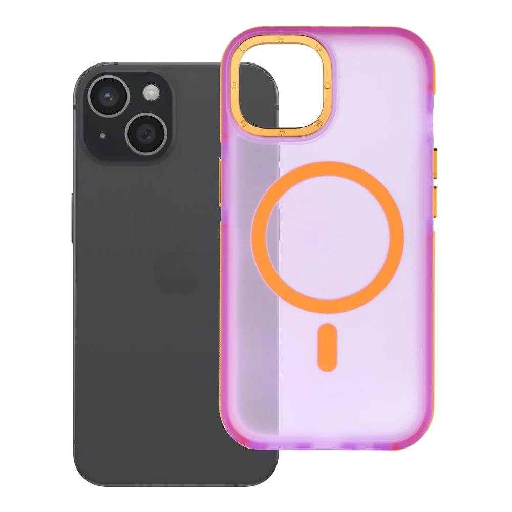 Case for iPhone 15 Forcell F-Protect Vivid Premium compatible with MagSafe purple