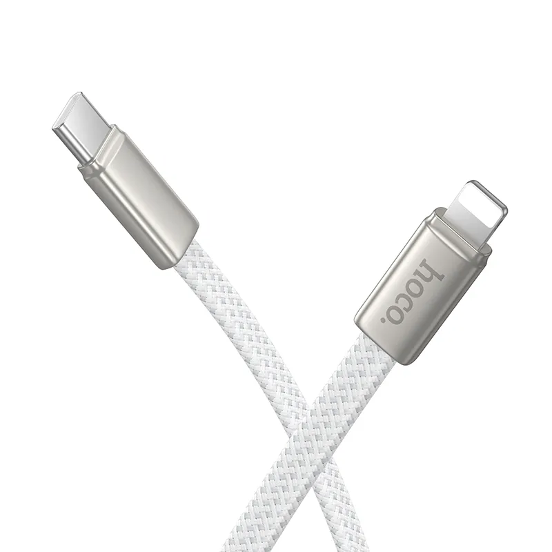 Flat Cable USB C to Lightning Hoco PD 30W 1 m X125 white