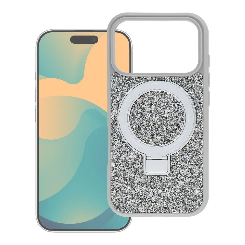Case for iPhone 18 Pro / 17 Pro Quartz Circle Stand Mag Cover silver