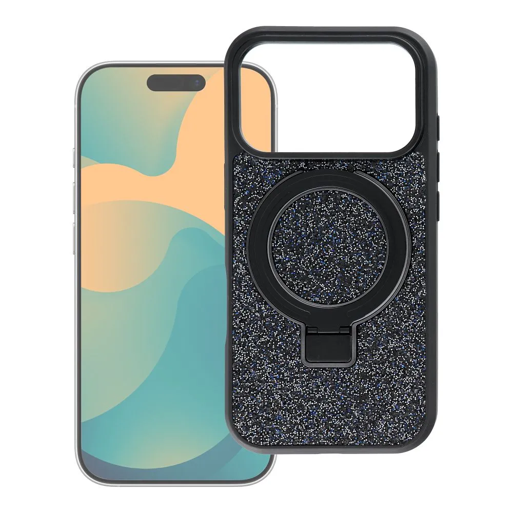 Case for iPhone 14 Quartz Circle Stand Mag Cover black