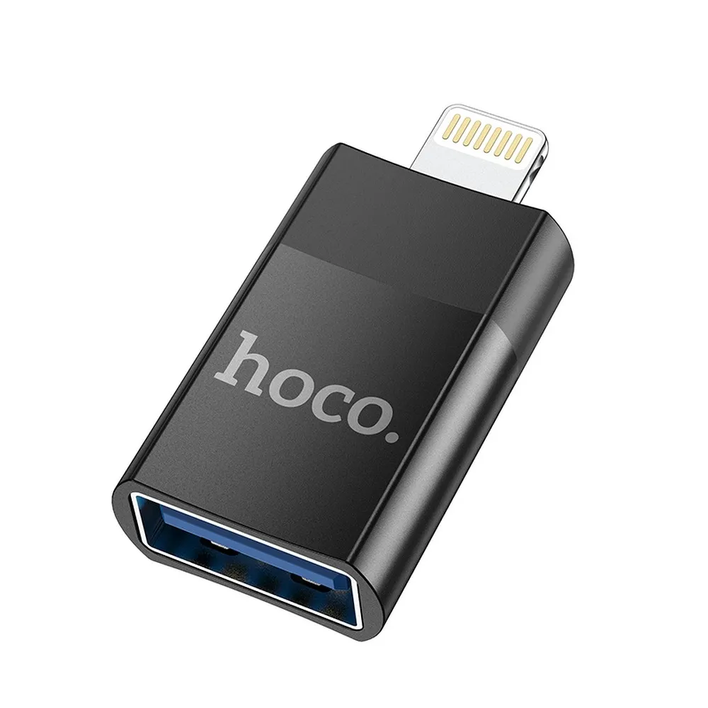 Adapter OTG USB A to Lightning Hoco UA17 black