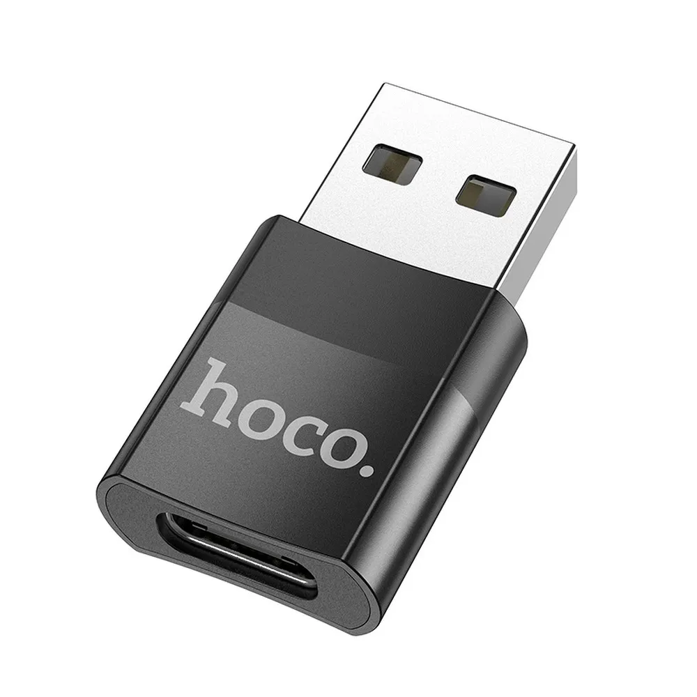 Adapter OTG USB A to USB C Hoco UA17 black
