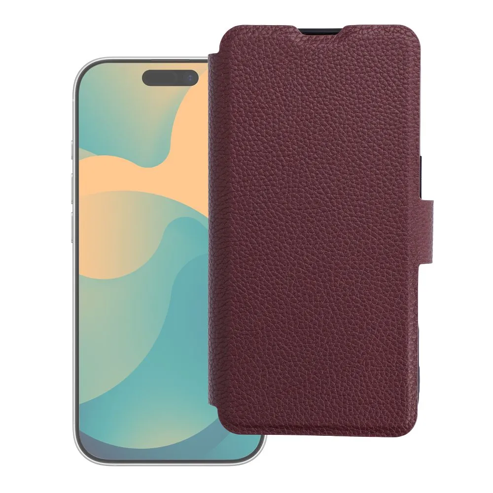 Flip case for iPhone 17 PRO / 18 PRO Max Protect dark cherry