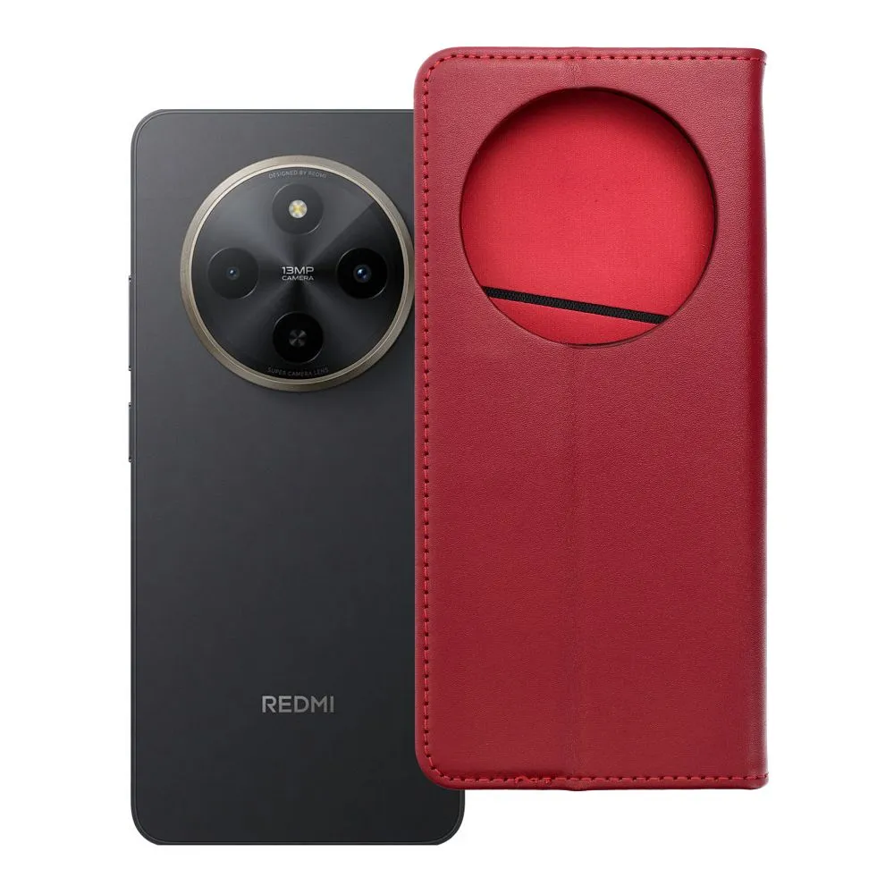 Flip case for Xiaomi Redmi 17C Smart Pro Book leather burgundy
