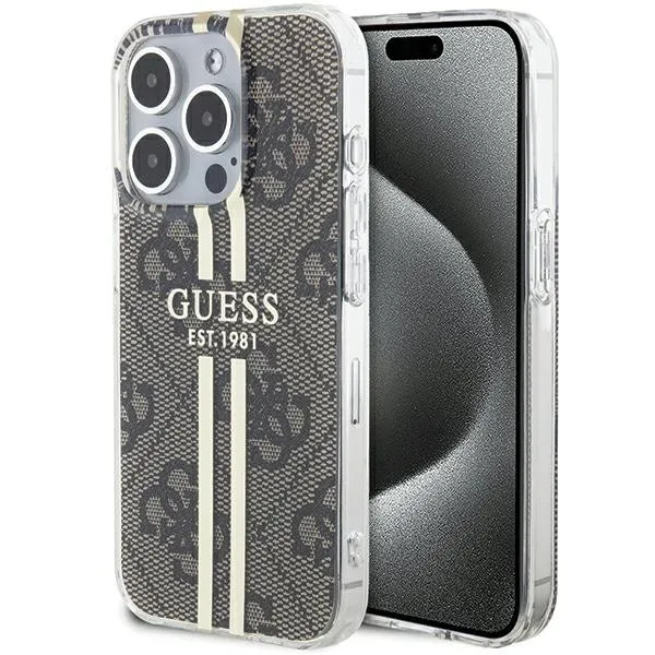 GUESS case for IPHONE 15 Pro GUHCP15MH4PSEGW (4G Gold Stripe) brown