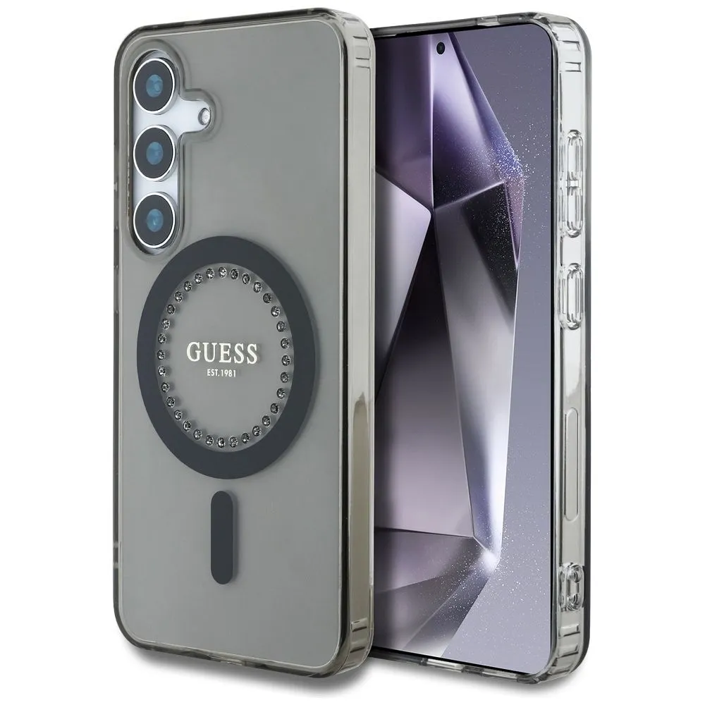 GUESS case for SAMSUNG S25 GUHMS25SPFTDTEK (Magnetic IML Rhinestones) black