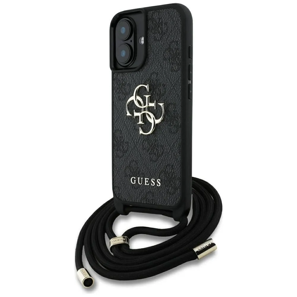 GUESS case for IPHONE 16 GUHCP16SP4GMGCRK (CBDY PU 4G Big Logo W/Cord Strap) black