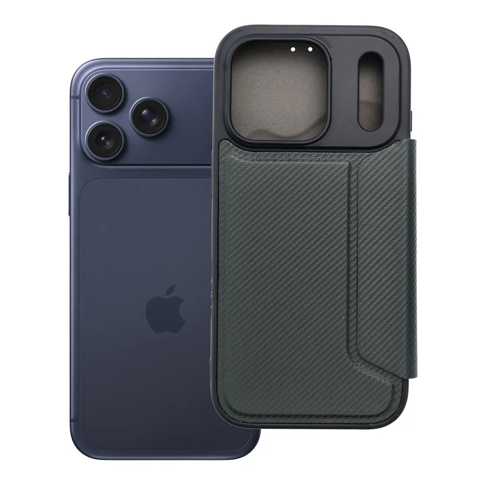 Flip case for iPhone 17 PRO / 18 PRO Razor Book dark green