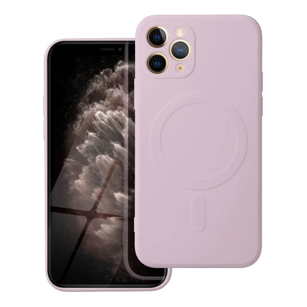 Case for iPhone 11 PRO Silicone Mag Cover compatible with MagSafe (camera protection) pink
