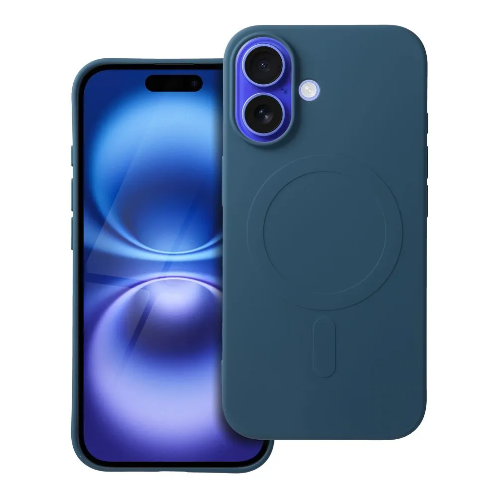 Case for iPhone 16 Silicone Mag Cover compatible with MagSafe (big hole) blue