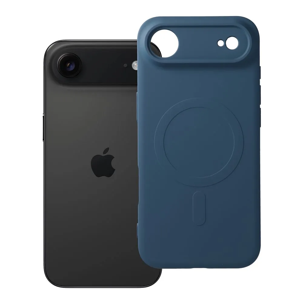 Case for iPhone 17 AIR Silicone Mag Cover compatible with MagSafe (camera protection) blue