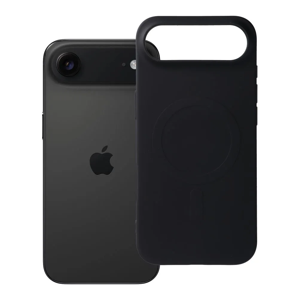 Case for iPhone 17 AIR Silicone Mag Cover compatible with MagSafe (big hole) black