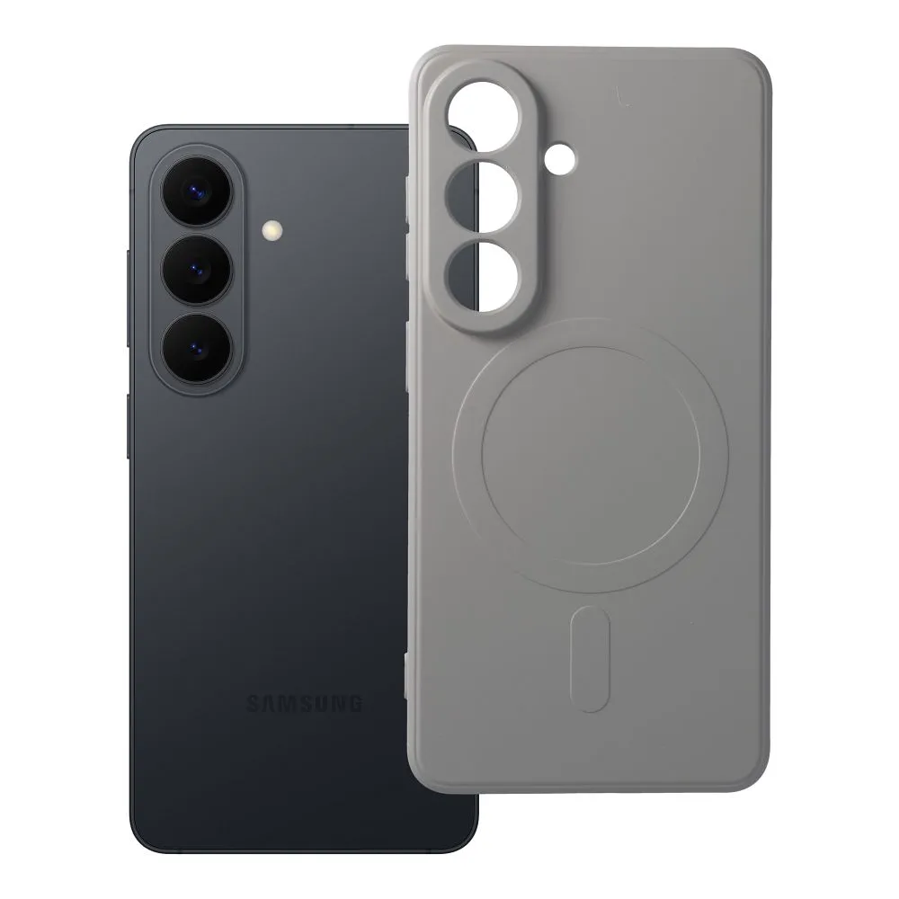 Case for Samsung S26 Silicone Mag Cover compatible with MagSafe (camera protection) titanium gray