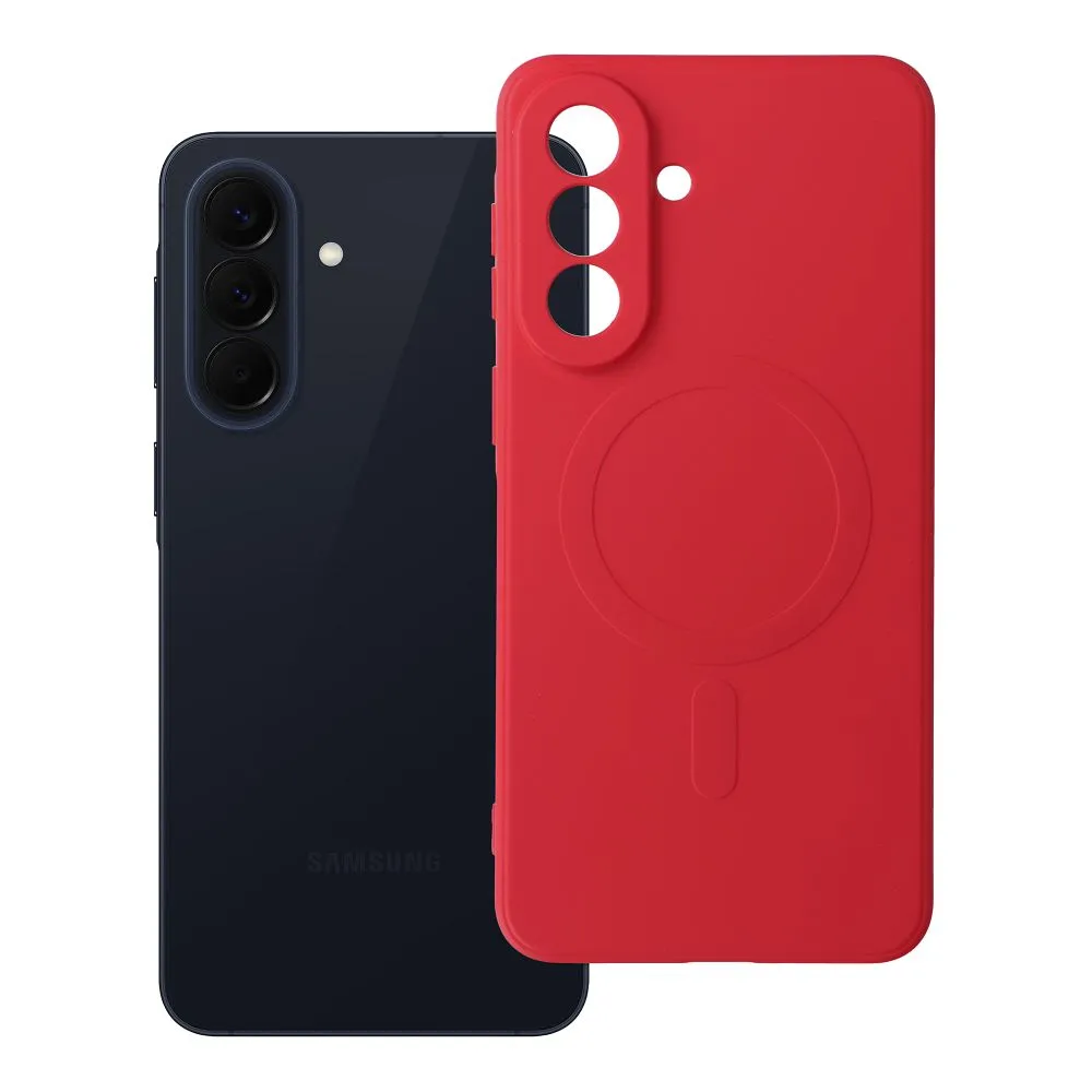 Case for Samsung A57 Silicone Mag Cover compatible with MagSafe (camera protection) red
