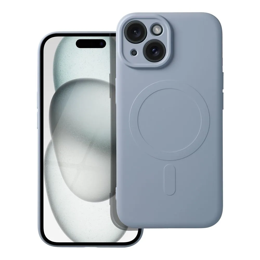 Case for Samsung A57 Silicone Mag Cover compatible with MagSafe (camera protection) light blue