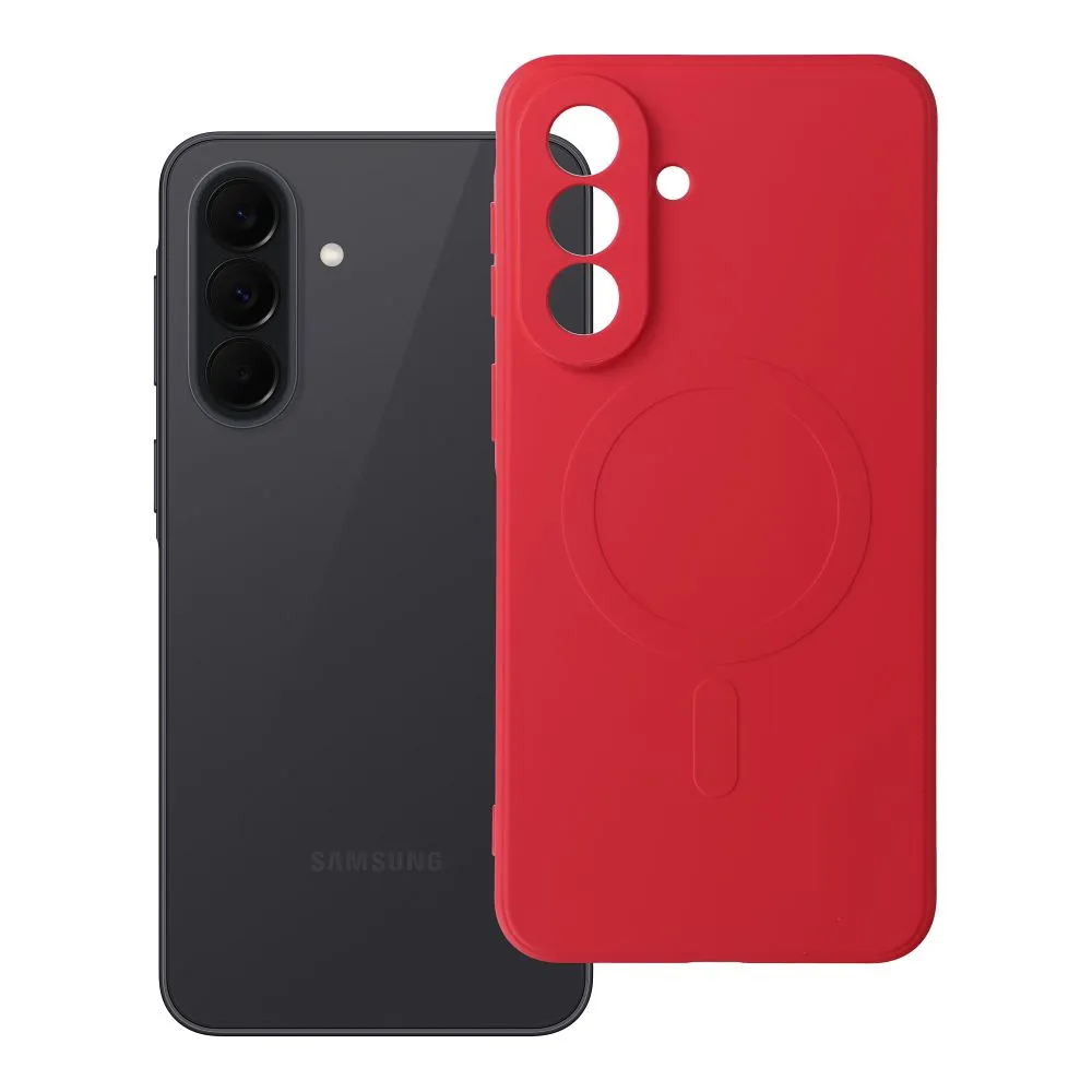 Case for Samsung A37 Silicone Mag Cover compatible with MagSafe (camera protection) red