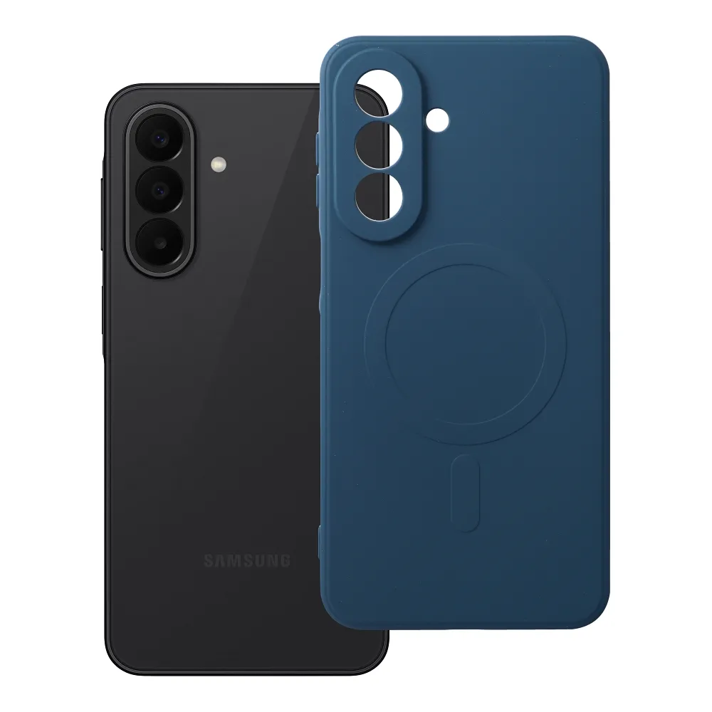 Case for Samsung A27 Silicone Mag Cover compatible with MagSafe (camera protection) blue
