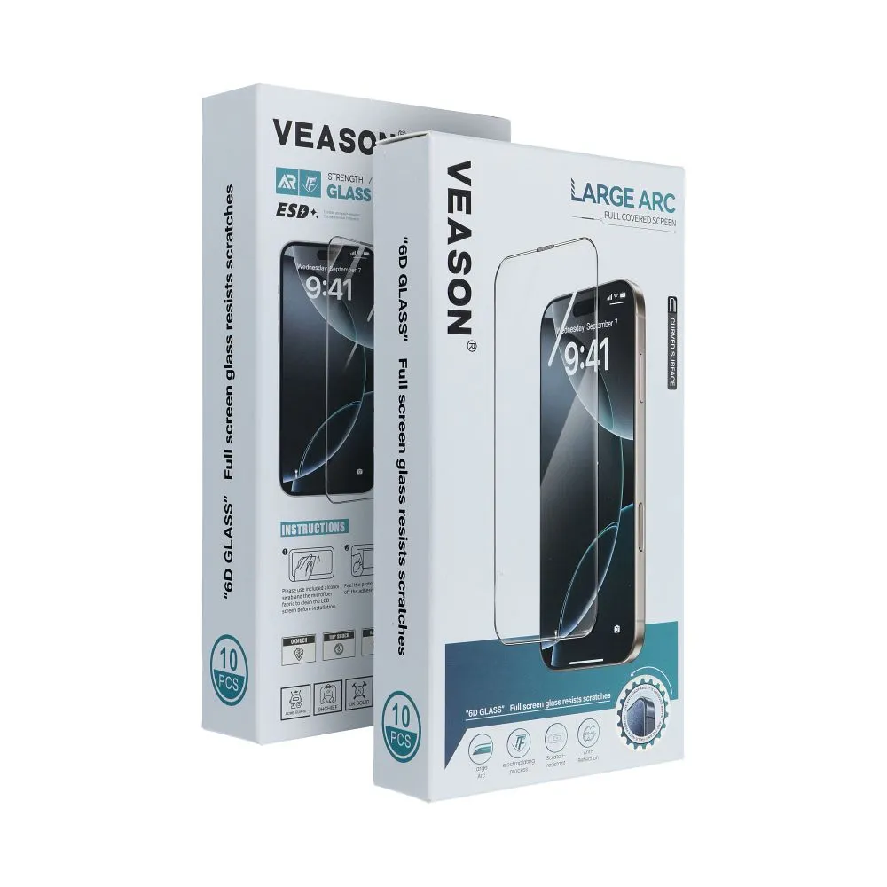 6D Veason Pro Glass (SET 10in1) - for Iphone 13 black