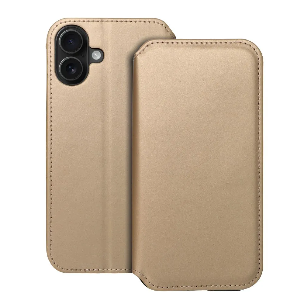 Flip case for iPhone 16 PLUS Dual Pocket Book gold