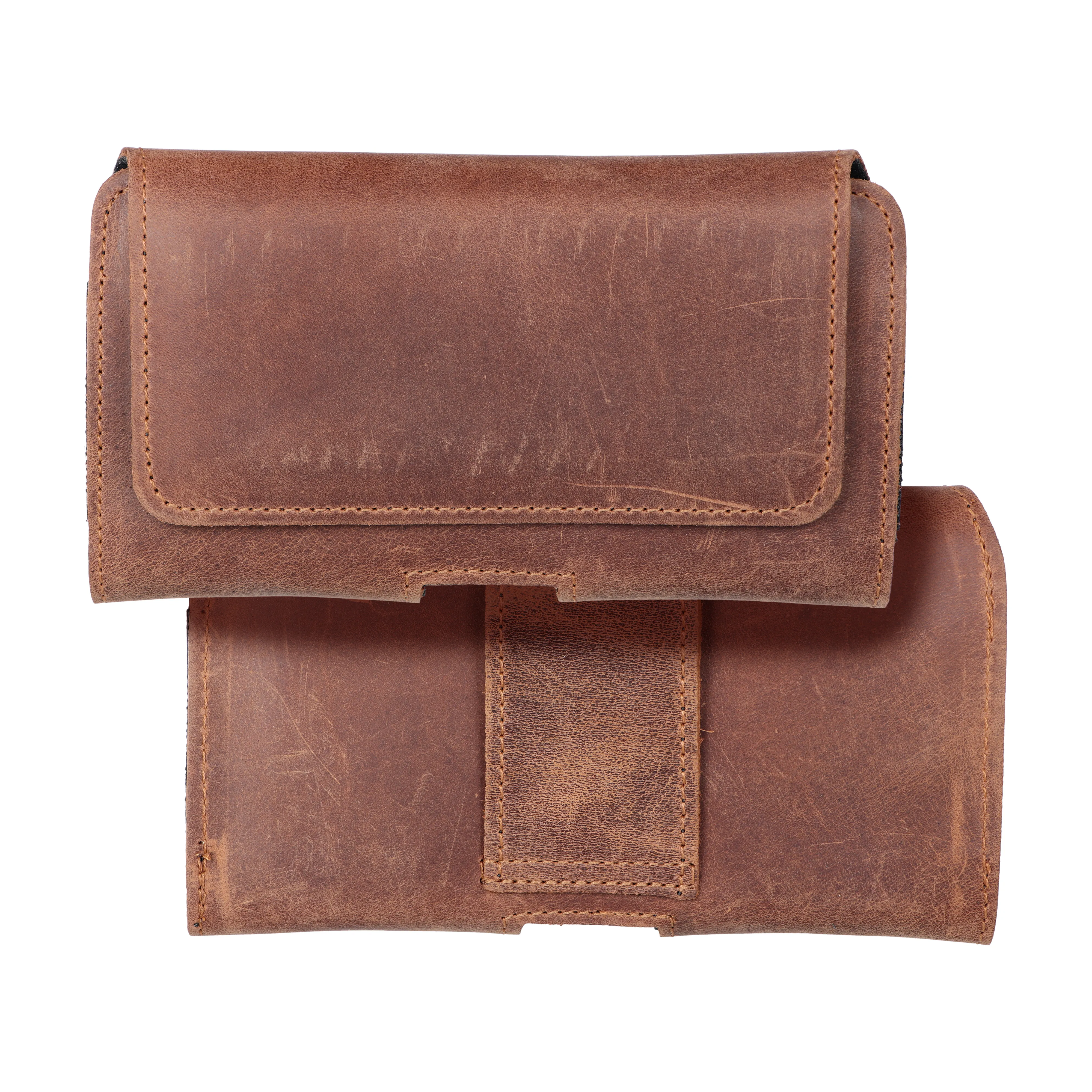 Horizontal Leather Belt Phone Pouch for iPhone 13 Pro Max / 14 Pro Max, Samsung Galaxy S21 Plus / S20 FE / A50 / A51 5G, Huawei P30 Pro / P40 Pro, Oppo A98 5G, Royal Crazy Horse, Size XL, Brown
